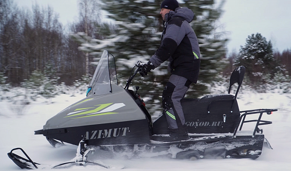 Миниснегоход Бурлак Азимут 24 л.с. , эл.запуск, реверс, тормоз гидравл, капот серый в Благовещенске