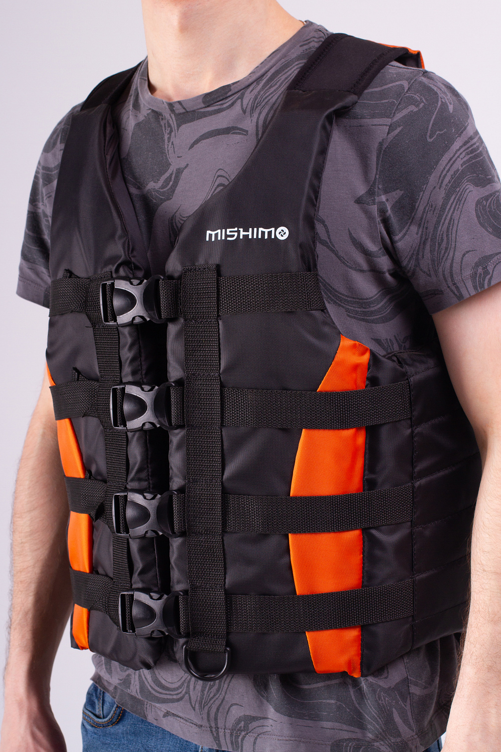Жилет спасательный MISHIMO PRO Премиум качества Черно-оранжевый в Благовещенске