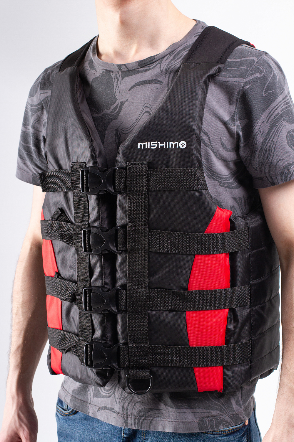 Жилет спасательный MISHIMO PRO Премиум качества Черно-красный в Благовещенске